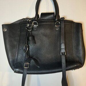 Valentina Black Leather Purse Women's Handbag Crossbody Genuine Shoulder bag